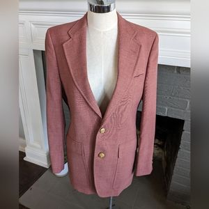 Vintage Red Blazer with Gold Buttons Size 6 Linen Blend